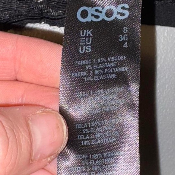 ASOS Black and Cream Tie-Dye Midi Dress - Picture 7 of 8